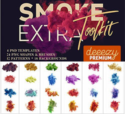 极品PS笔刷－烟雾字效(含PS图案/PSD样本/背景图)：Smoke Toolkit Extra